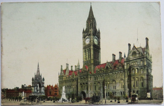 Vintage Postcard Of Town Hall Manchester