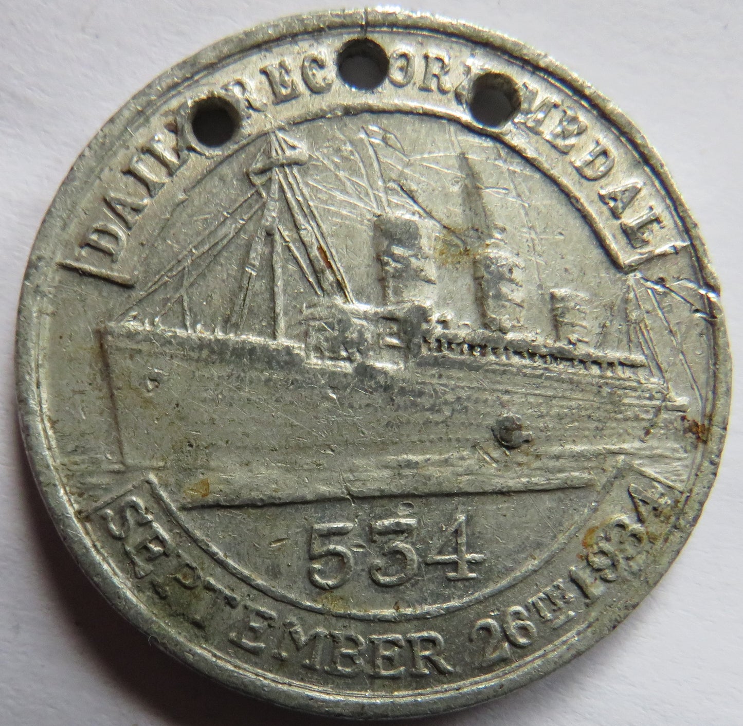 1934 King George V Daily Record Medal - Launch of Queen Mary