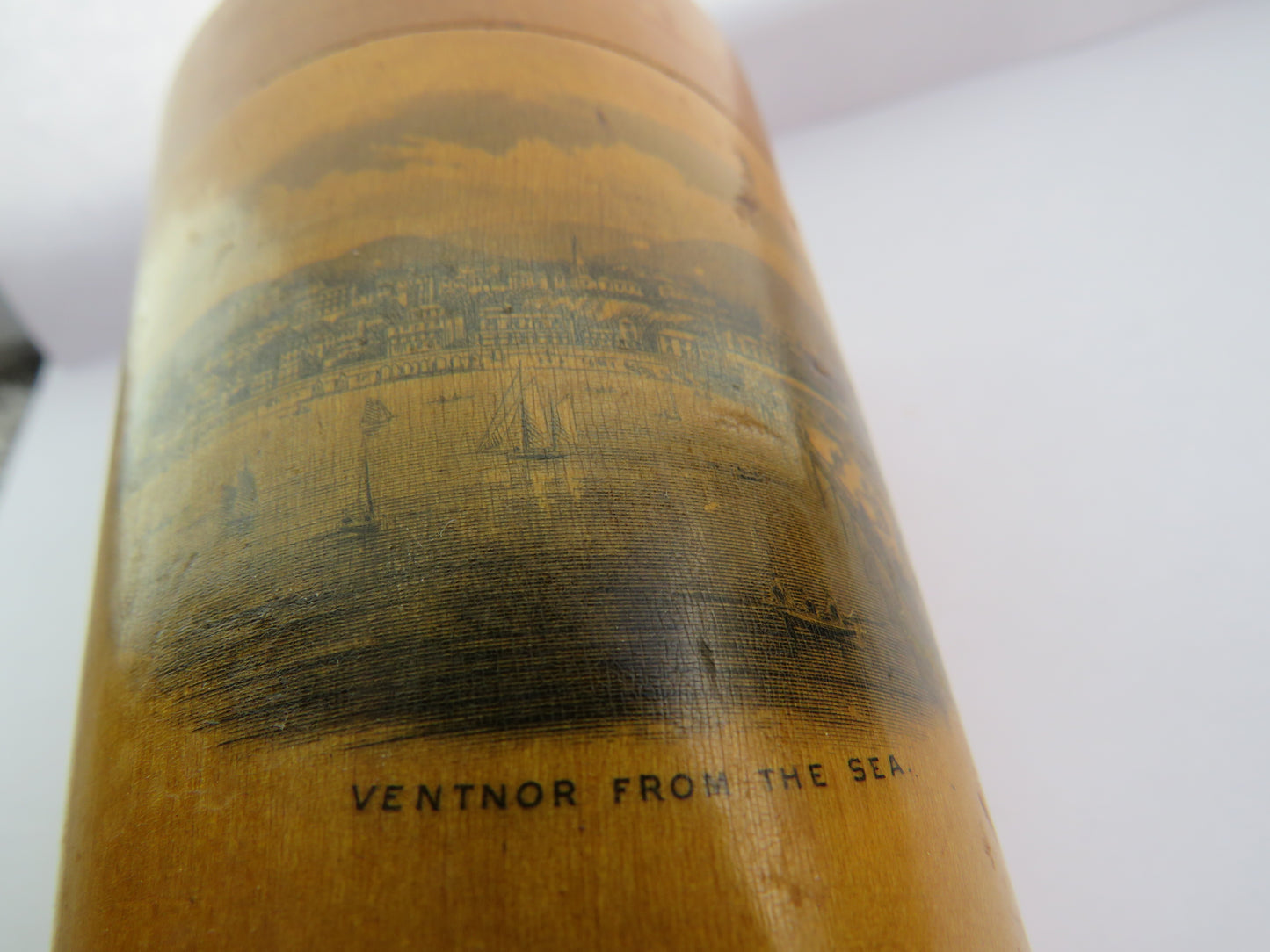 Antique Mauchline Transfer Ware Holder "Ventnor From The Sea"