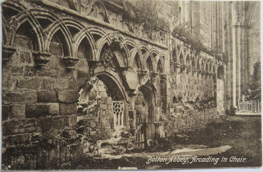 Vintage Postcard Of Bolton Abbey, Arcading In Choir