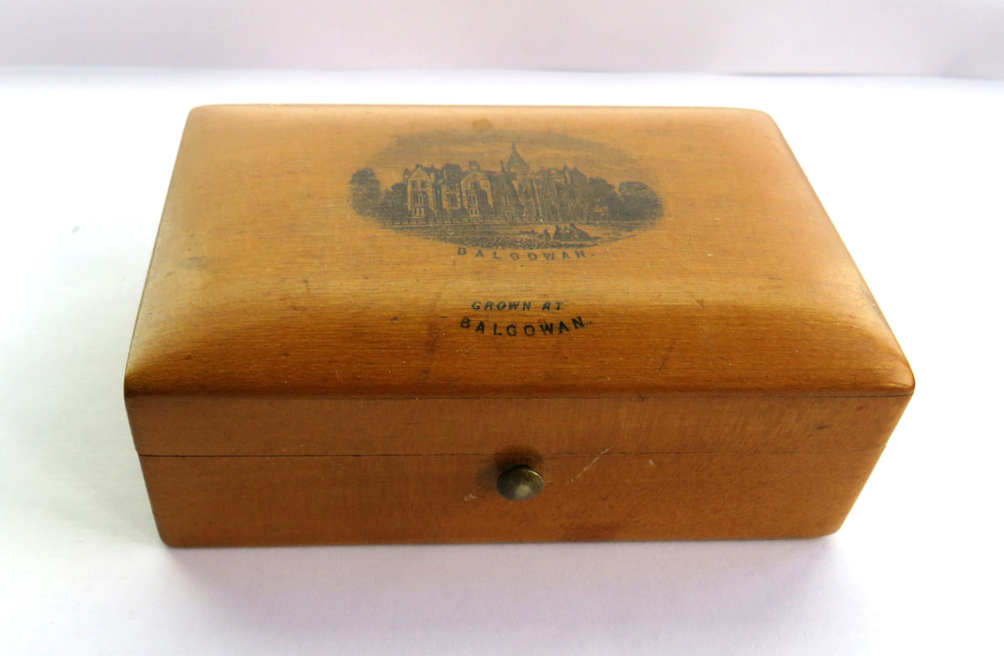 Antique Mauchline Transfer Ware Box With Image of "Balgowan"