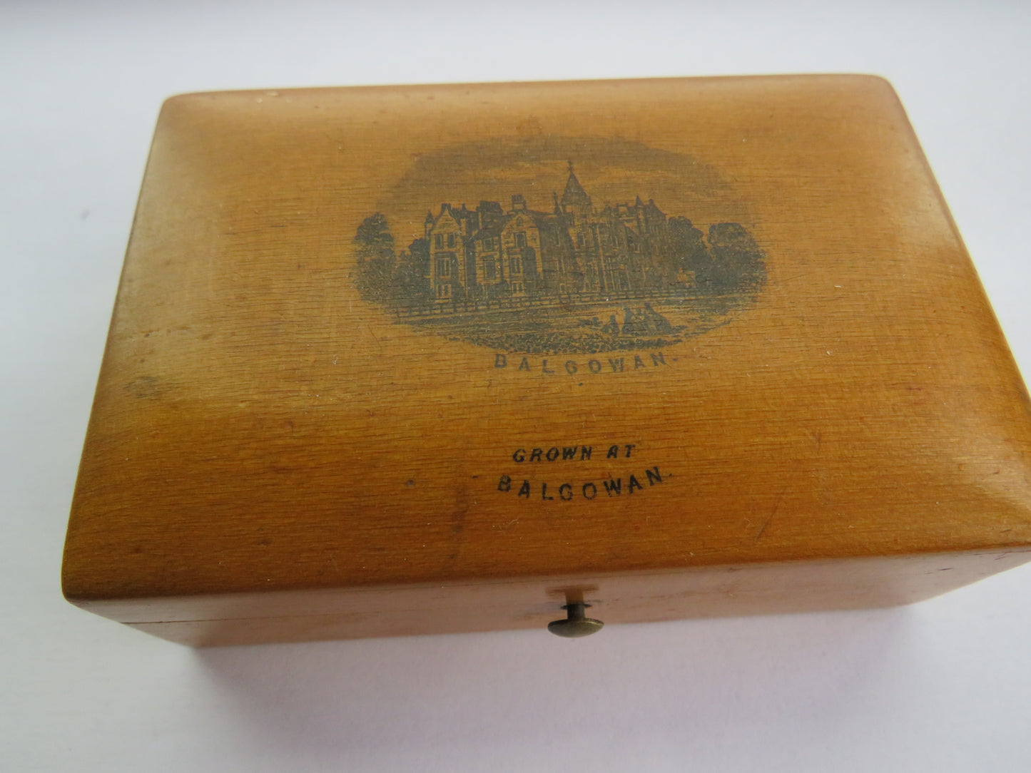 Antique Mauchline Transfer Ware Box With Image of "Balgowan"