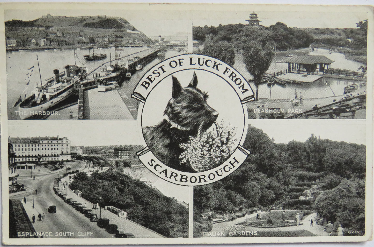 Vintage Postcard Of Best of Luck From Scarborough 1945