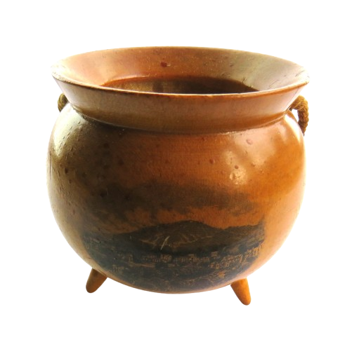 Antique Mauchline Transfer Ware Cauldron "Penmaenmawr"