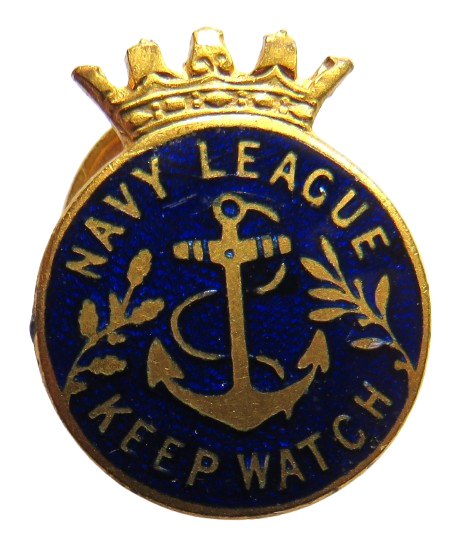 Vintage Navy League Keep Watch Enamel Badge
