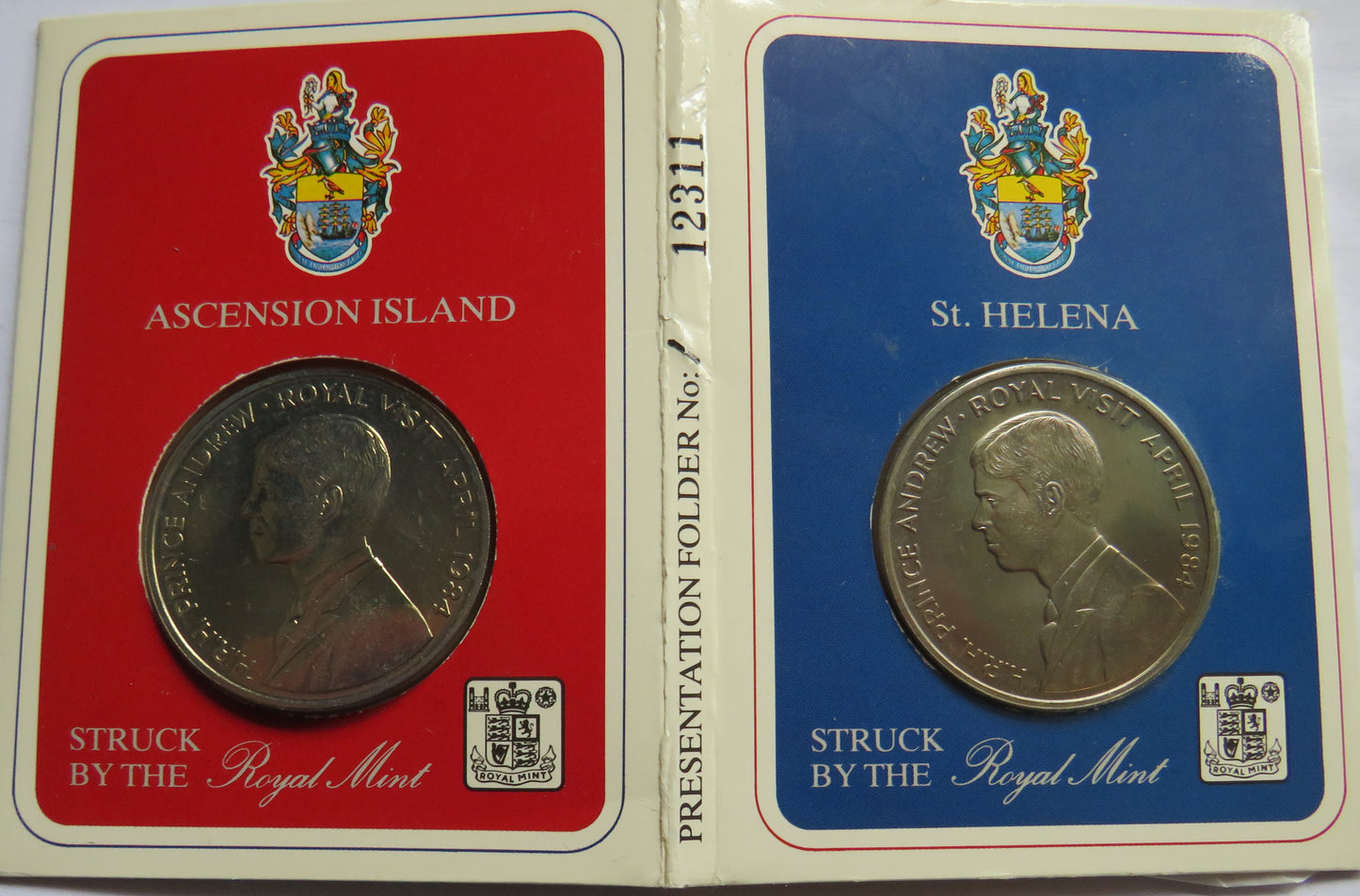 1984 Prince Andrew Royal Visit St Helena, Ascension Island 50p Coins