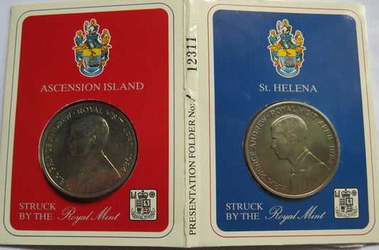 1984 Prince Andrew Royal Visit St Helena, Ascension Island 50p Coins