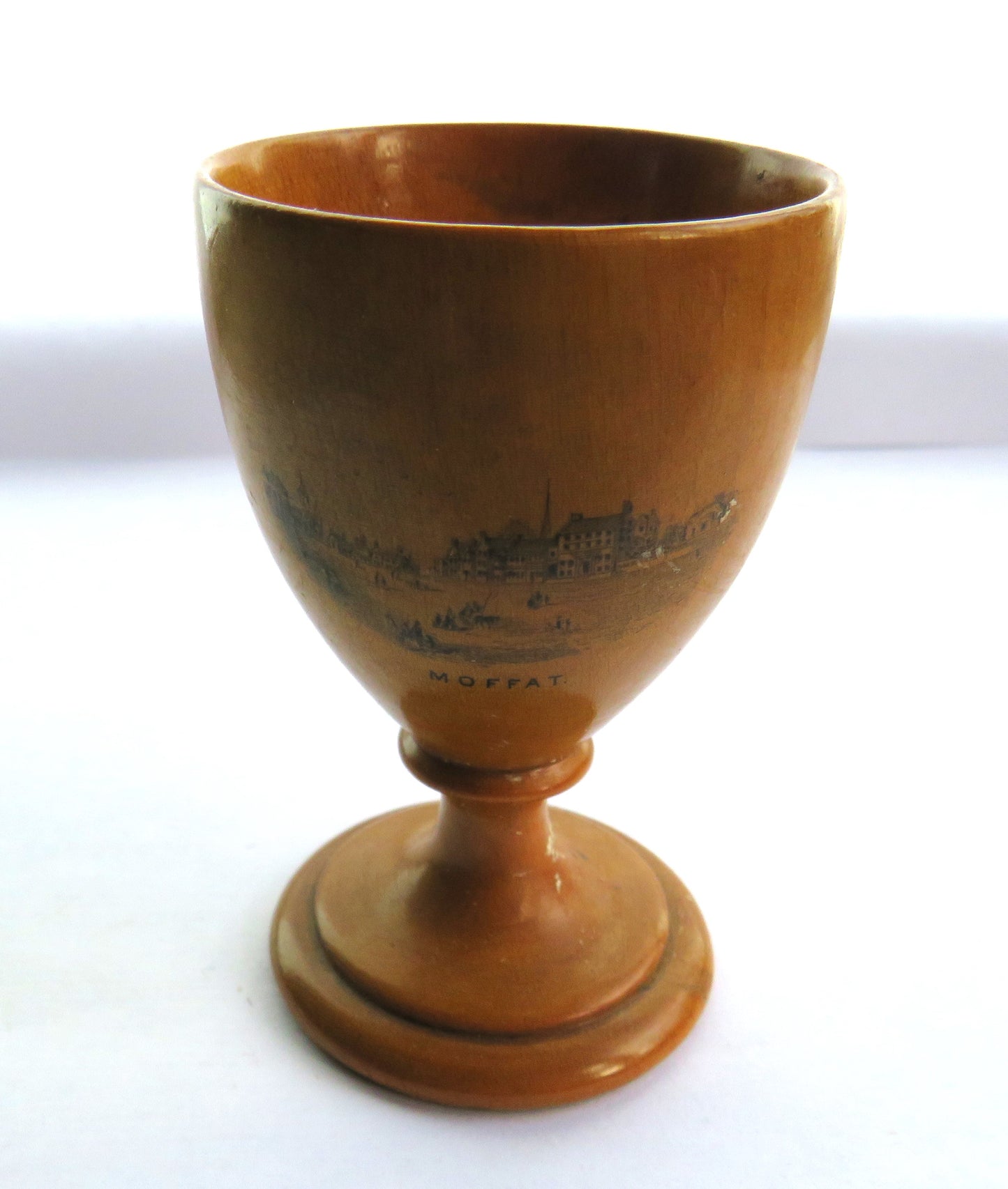 Antique Mauchline Transfer Ware Egg Cup "Moffat" "Cragie Burn Wood"