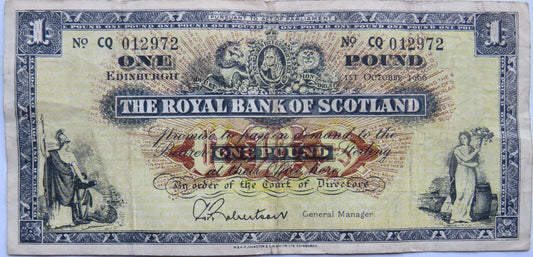1966 The Royal Bank of Scotland £1 Banknote