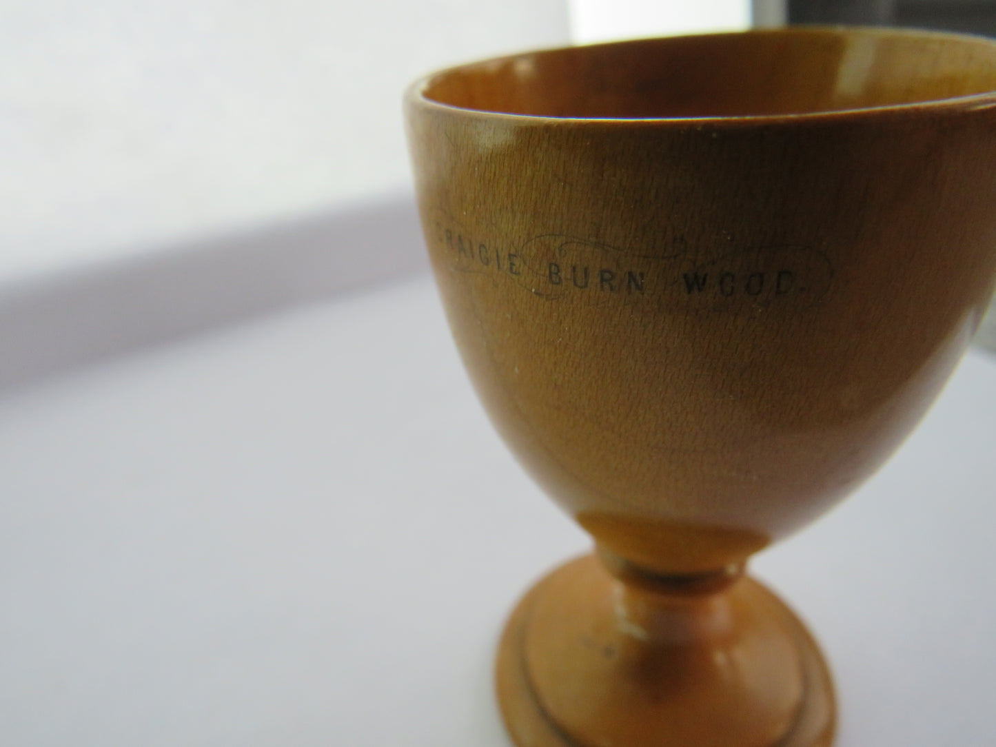 Antique Mauchline Transfer Ware Egg Cup "Moffat" "Cragie Burn Wood"