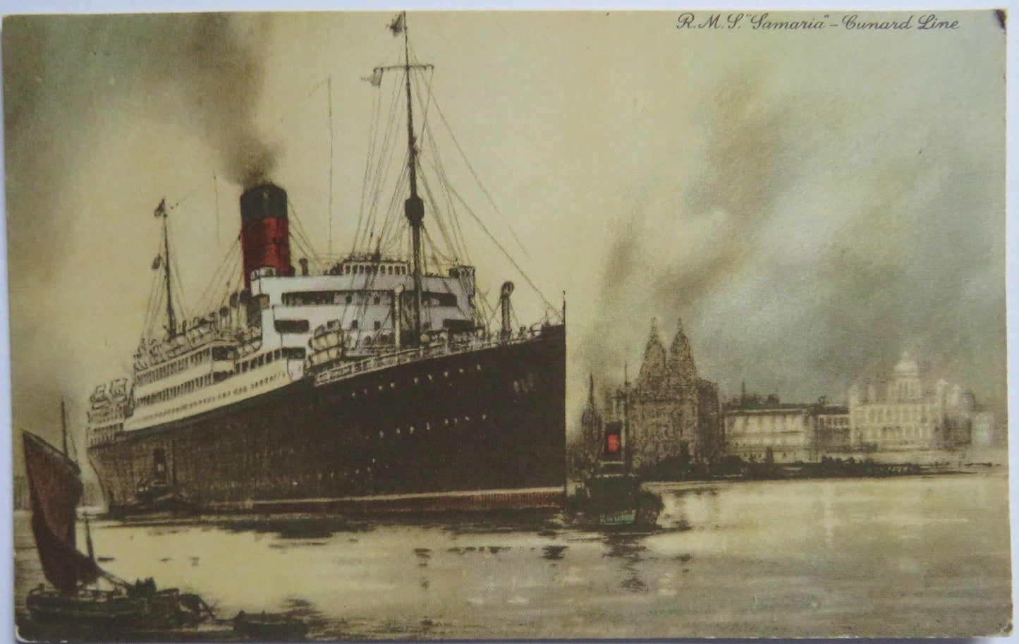 Vintage Shipping Postcard of R.M.S. "Samaria" Cunard Line