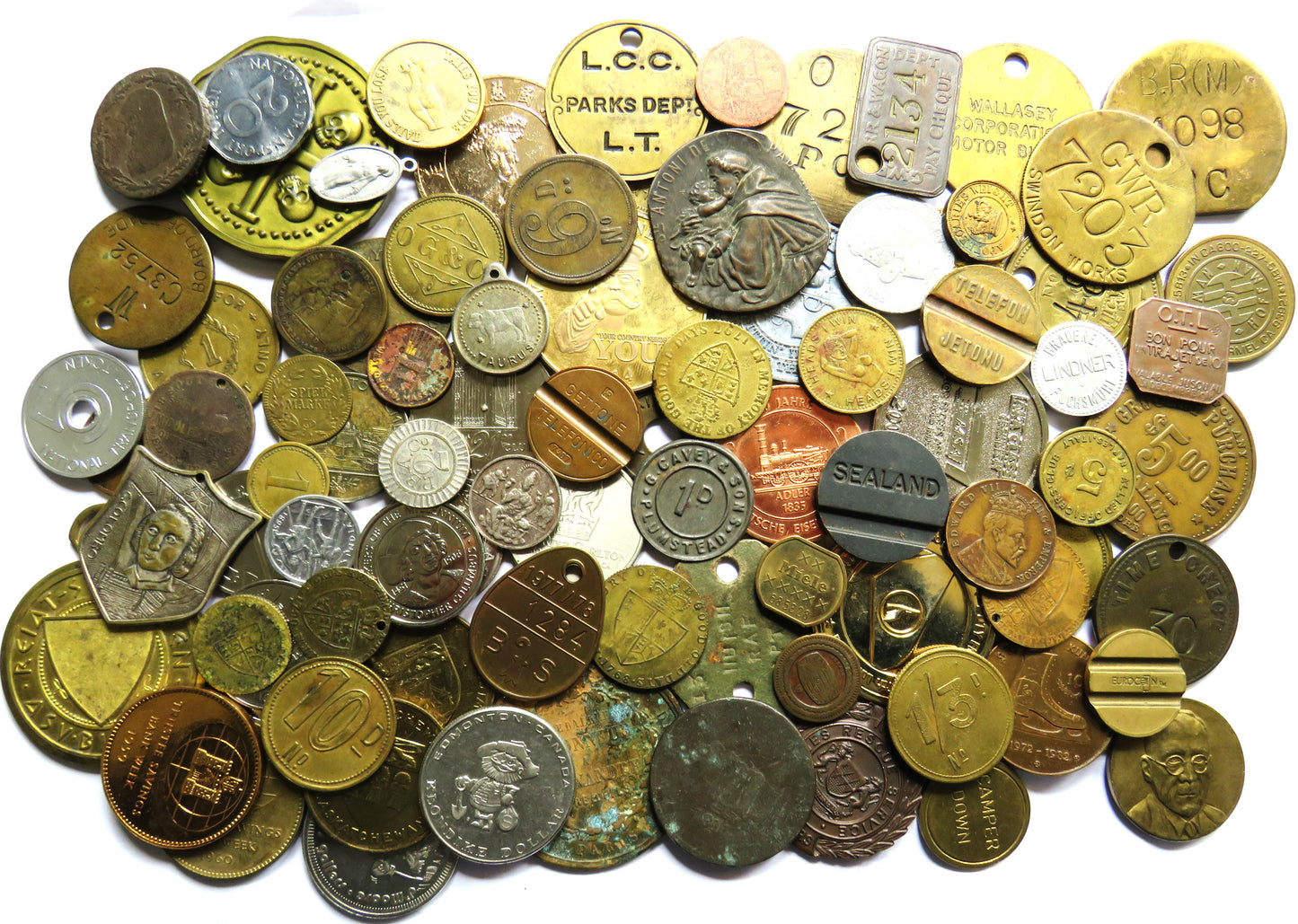 Large Collection of Vintage, Antique Medals & Tokens, Checks, etc.