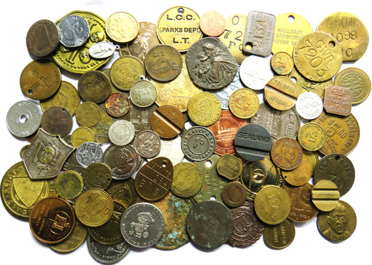 Large Collection of Vintage, Antique Medals & Tokens, Checks, etc.