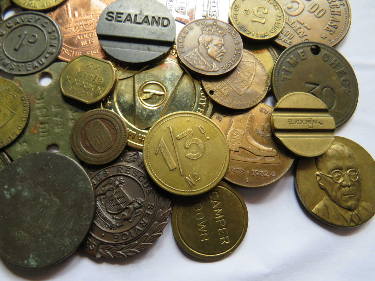 Large Collection of Vintage, Antique Medals & Tokens, Checks, etc.