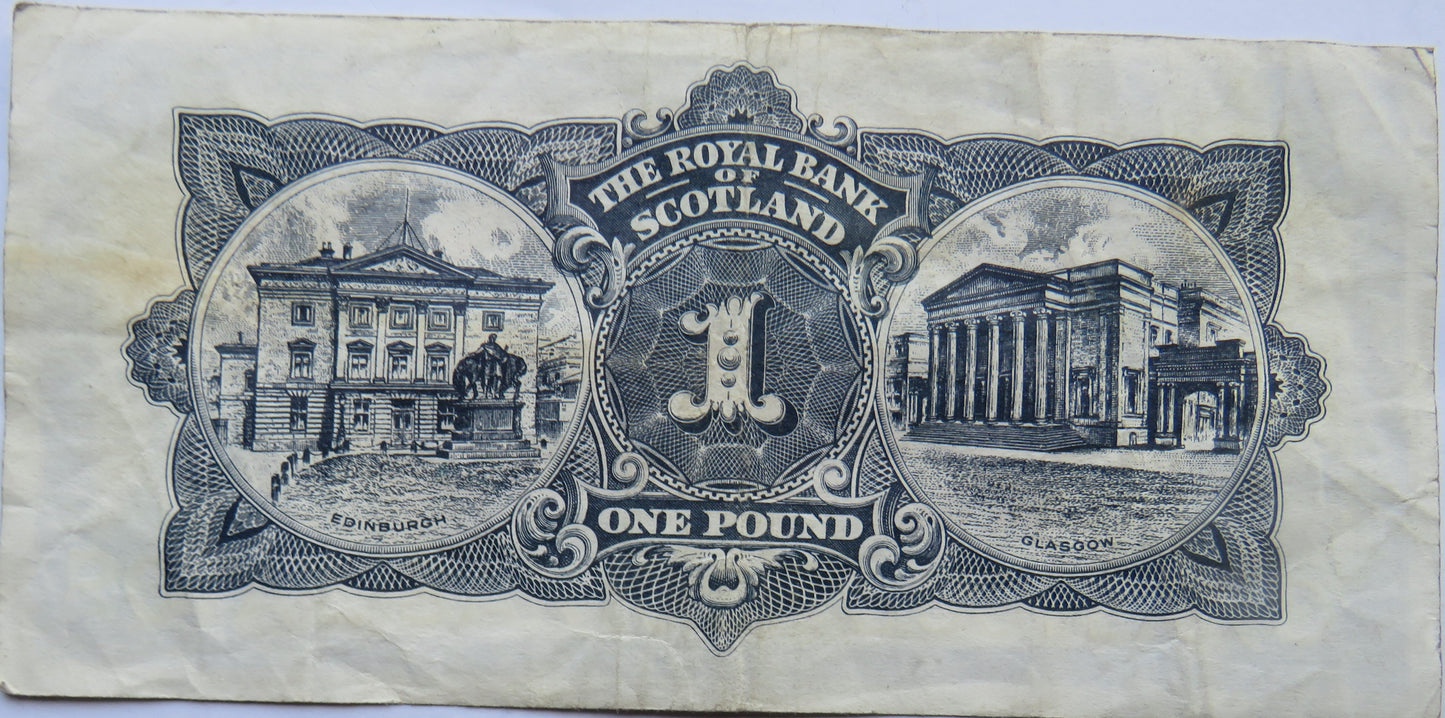 1967 The Royal Bank of Scotland £1 Banknote