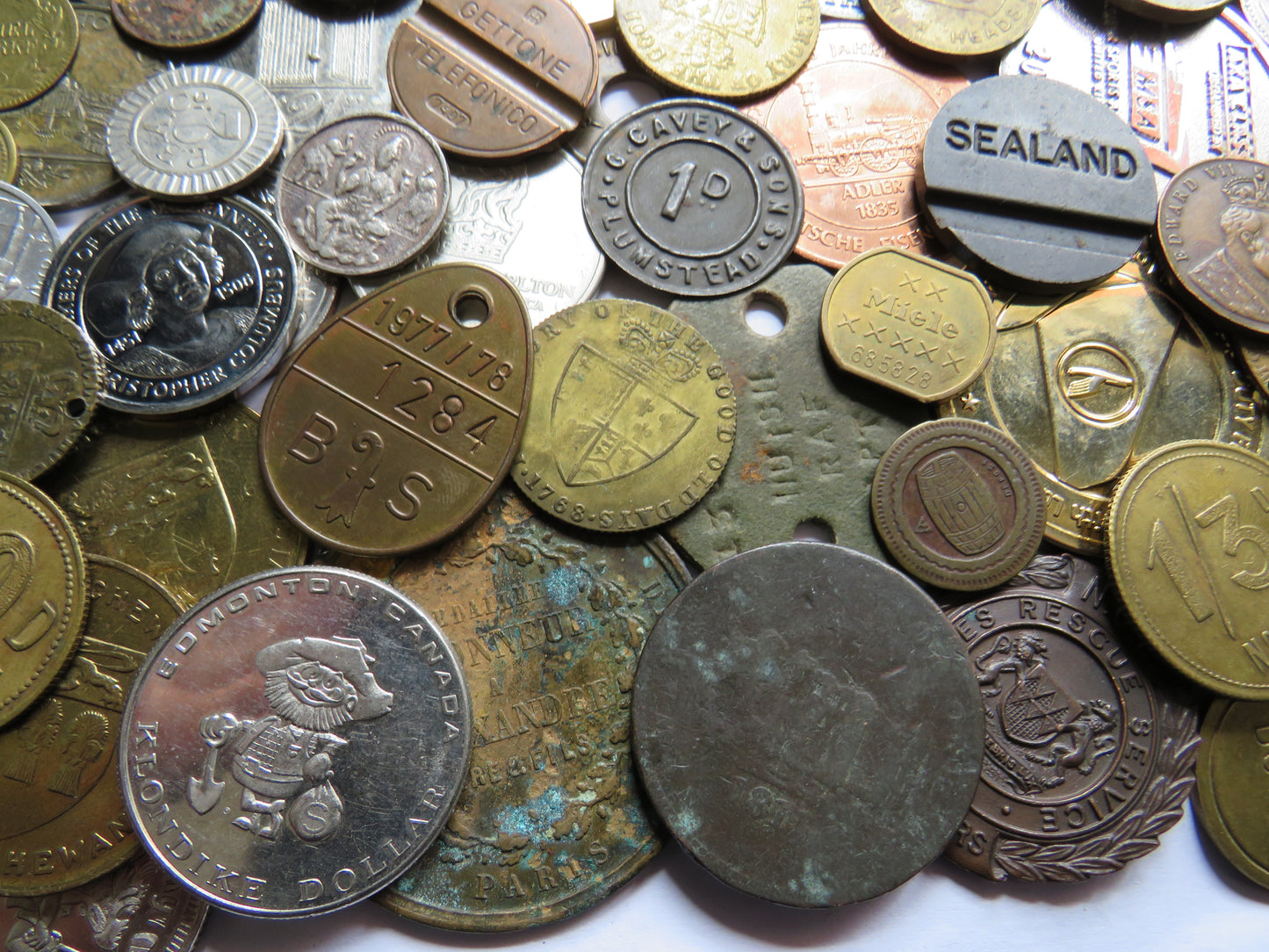 Large Collection of Vintage, Antique Medals & Tokens, Checks, etc.
