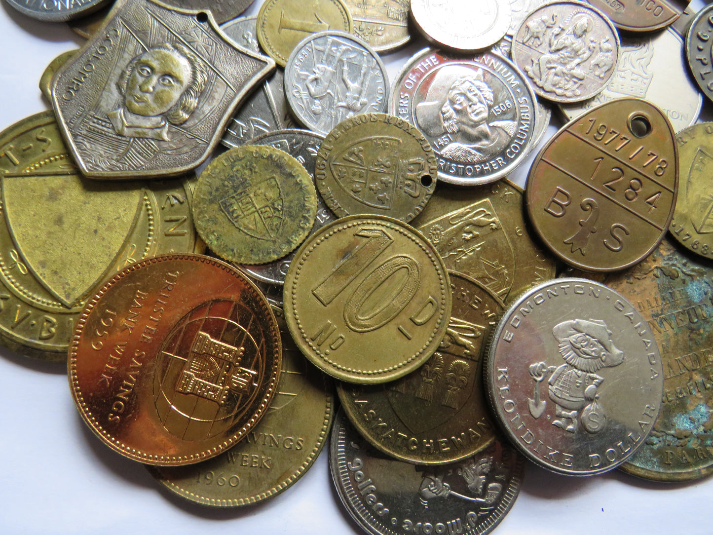 Large Collection of Vintage, Antique Medals & Tokens, Checks, etc.