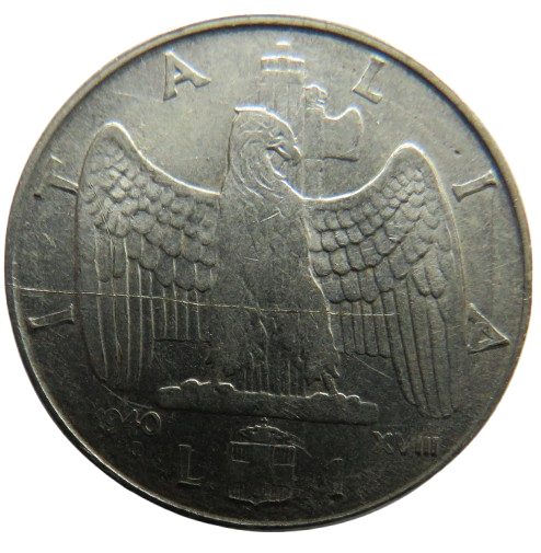 1940 Italy One Lira Coin