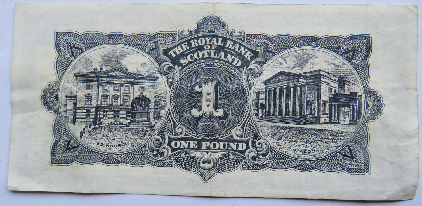 1967 The Royal Bank of Scotland £1 Banknote