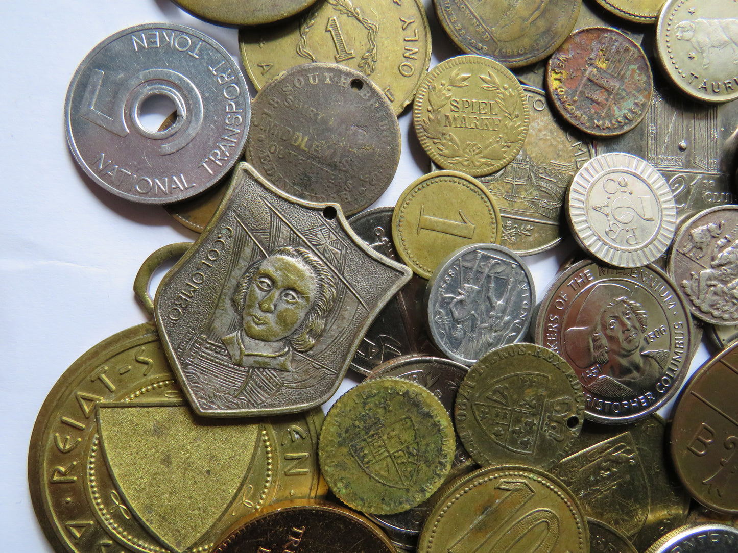 Large Collection of Vintage, Antique Medals & Tokens, Checks, etc.