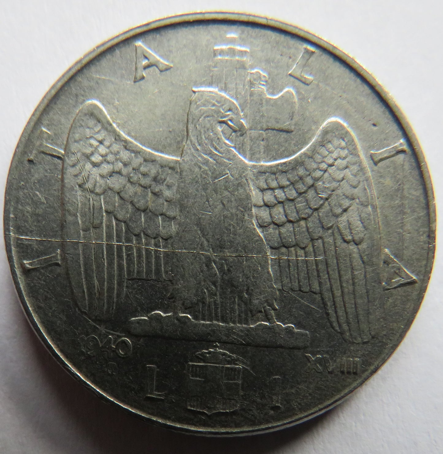 1940 Italy One Lira Coin