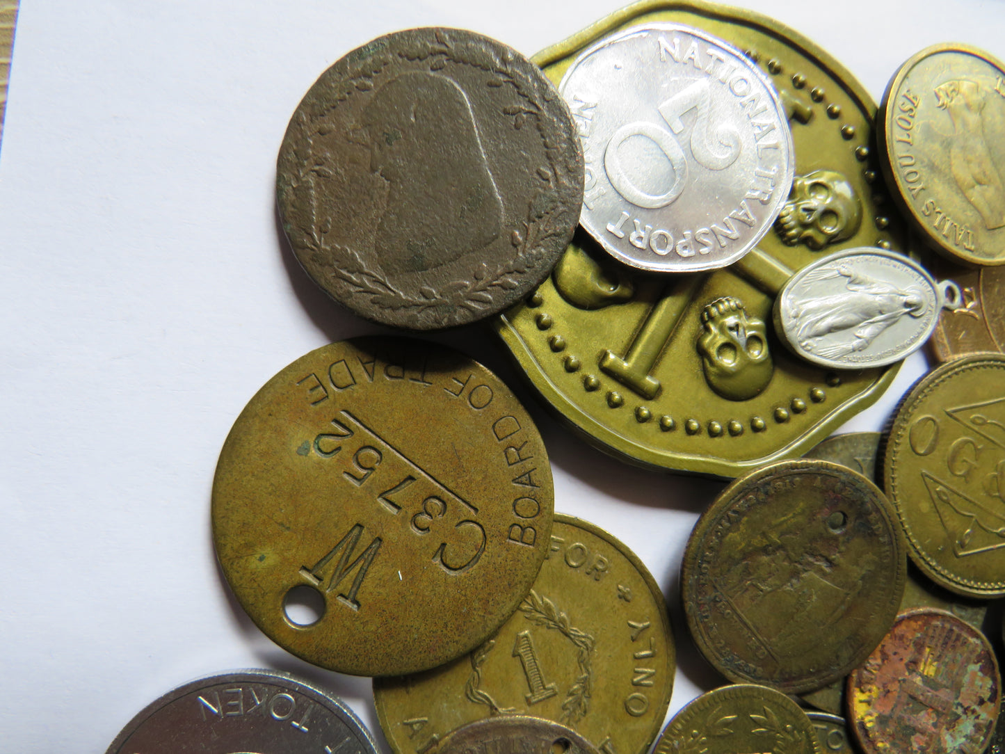 Large Collection of Vintage, Antique Medals & Tokens, Checks, etc.
