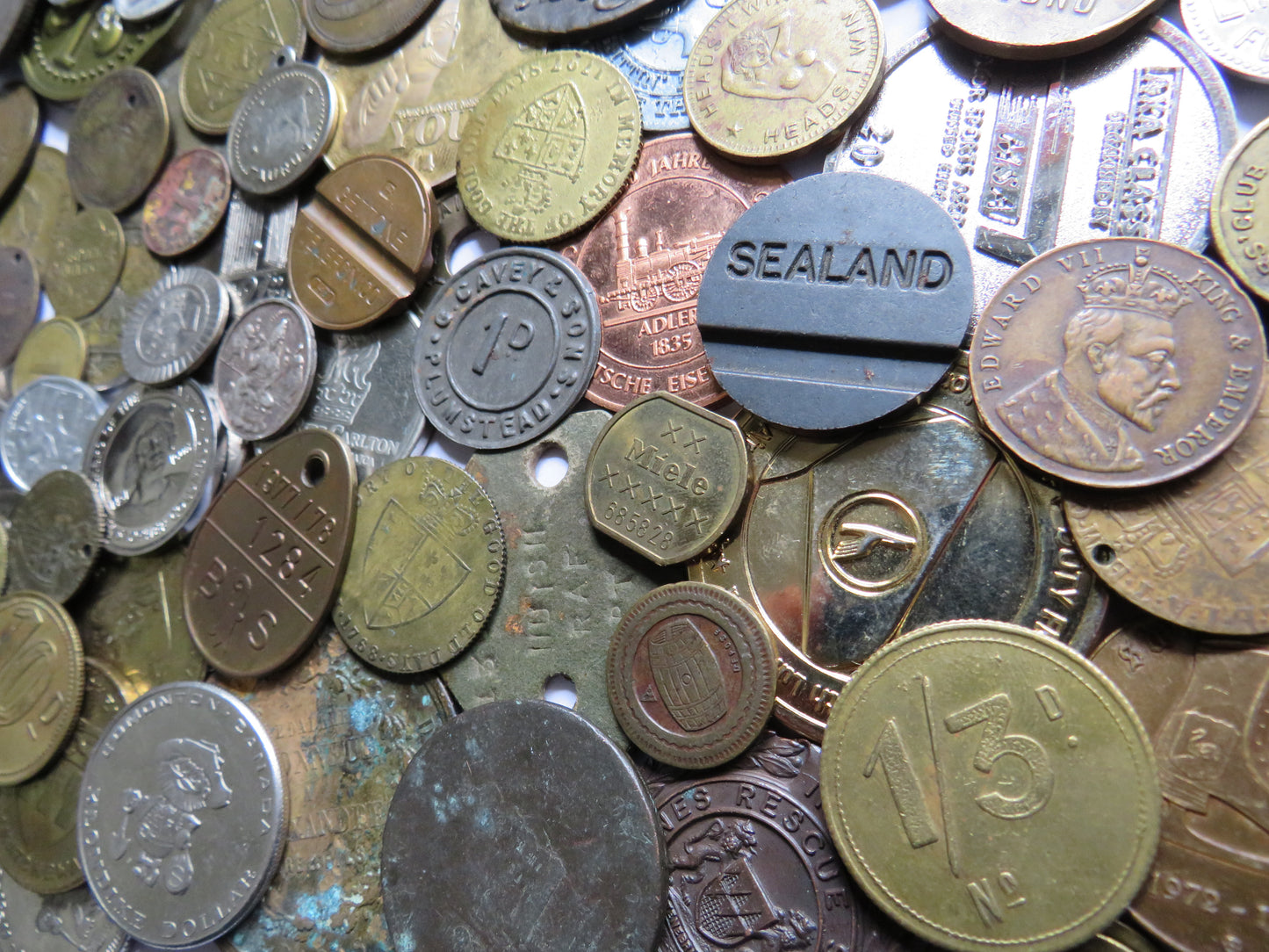 Large Collection of Vintage, Antique Medals & Tokens, Checks, etc.
