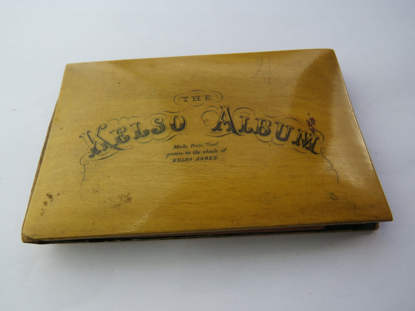Antique Mauchline Transfer Ware Picture Book "The Kelso Album" Made From The Wood Grown In The Shade of Kelson Abbey