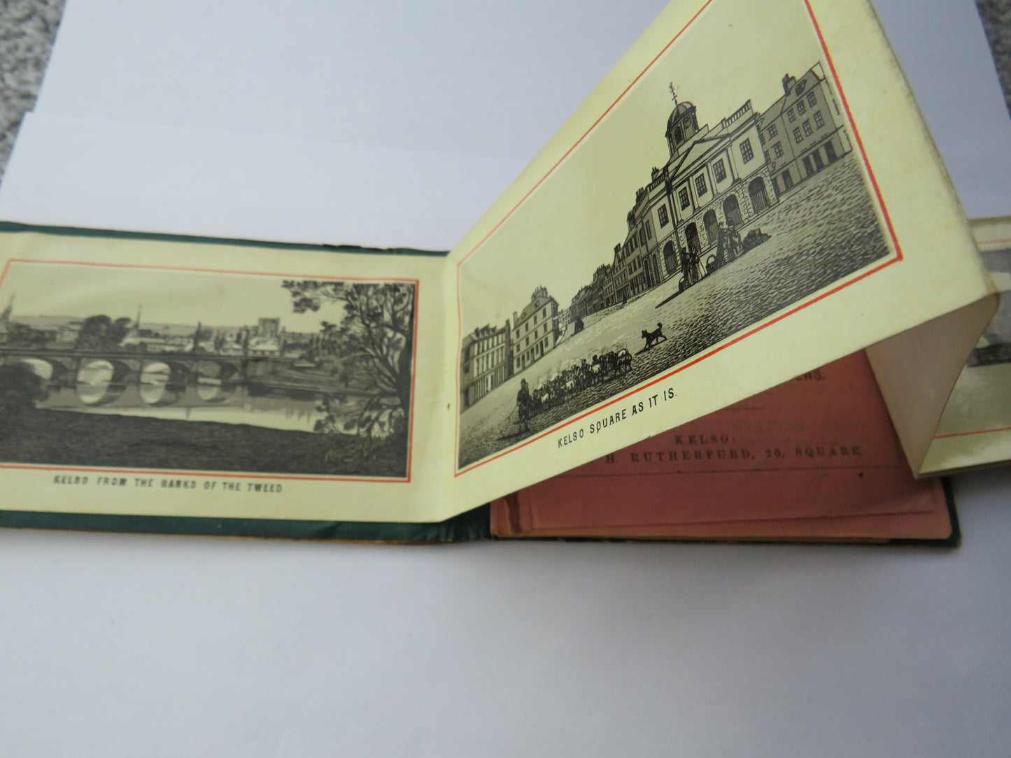 Antique Mauchline Transfer Ware Picture Book "The Kelso Album" Made From The Wood Grown In The Shade of Kelson Abbey