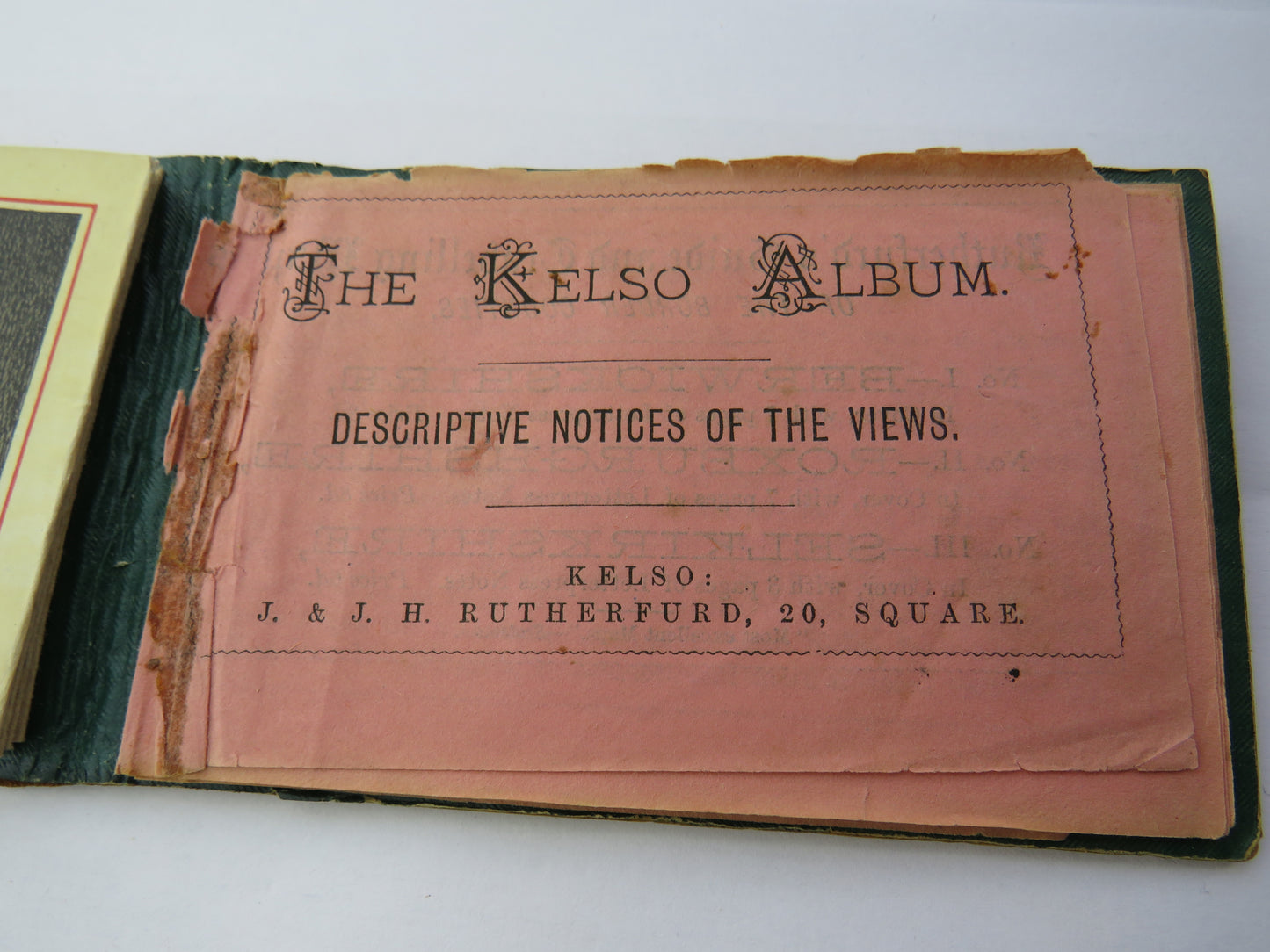 Antique Mauchline Transfer Ware Picture Book "The Kelso Album" Made From The Wood Grown In The Shade of Kelson Abbey