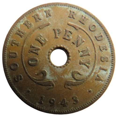 1943 King George VI Southern Rhodesia One Penny Coin