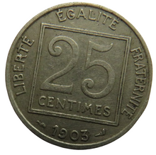 Load image into Gallery viewer, 1903 France 25 Centimes Coin
