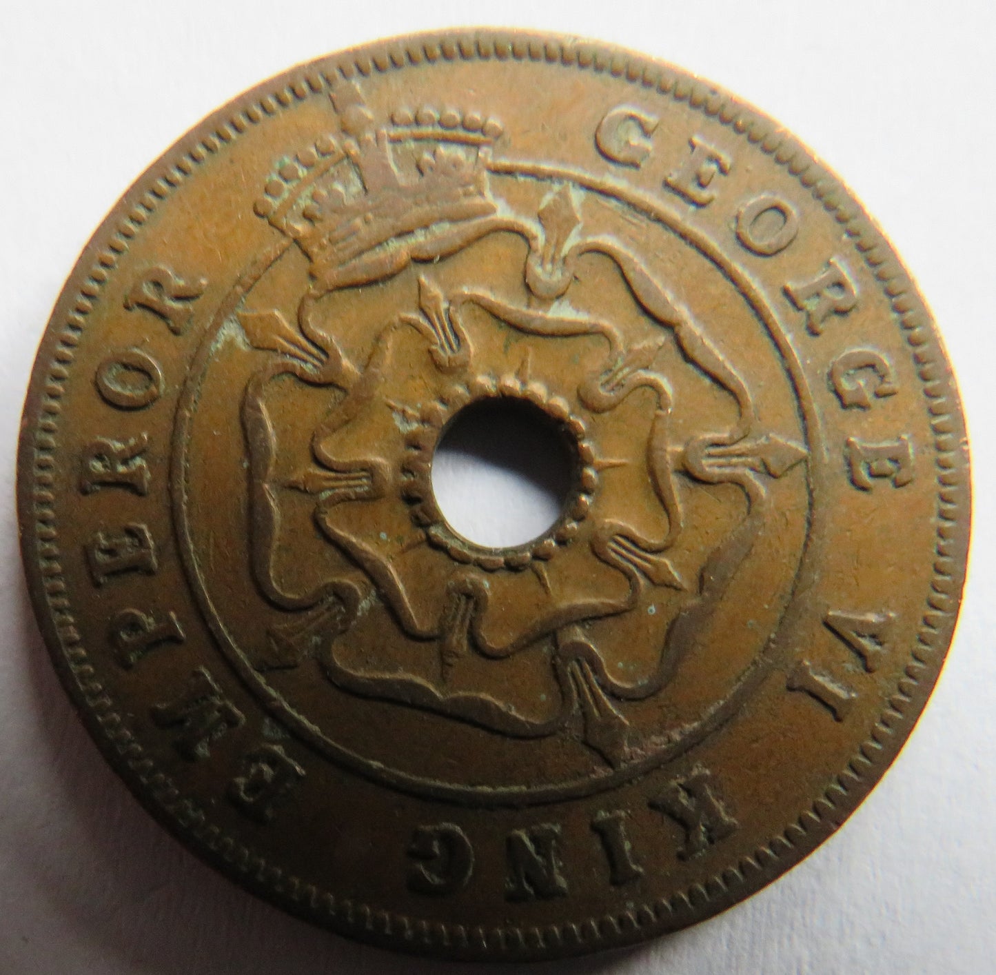 1943 King George VI Southern Rhodesia One Penny Coin