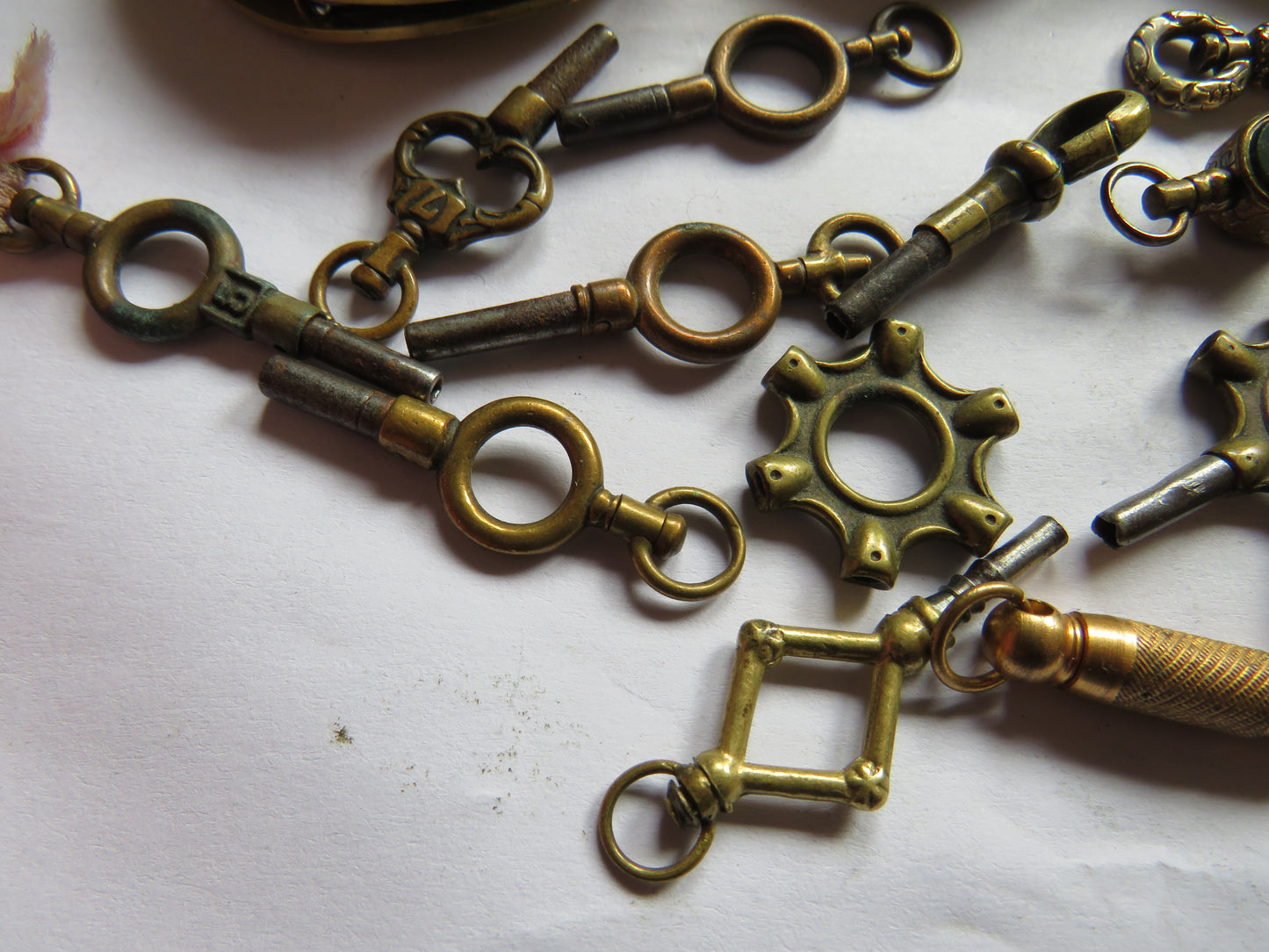 Small Collection of Antique Pocket Watch Parts & Keys