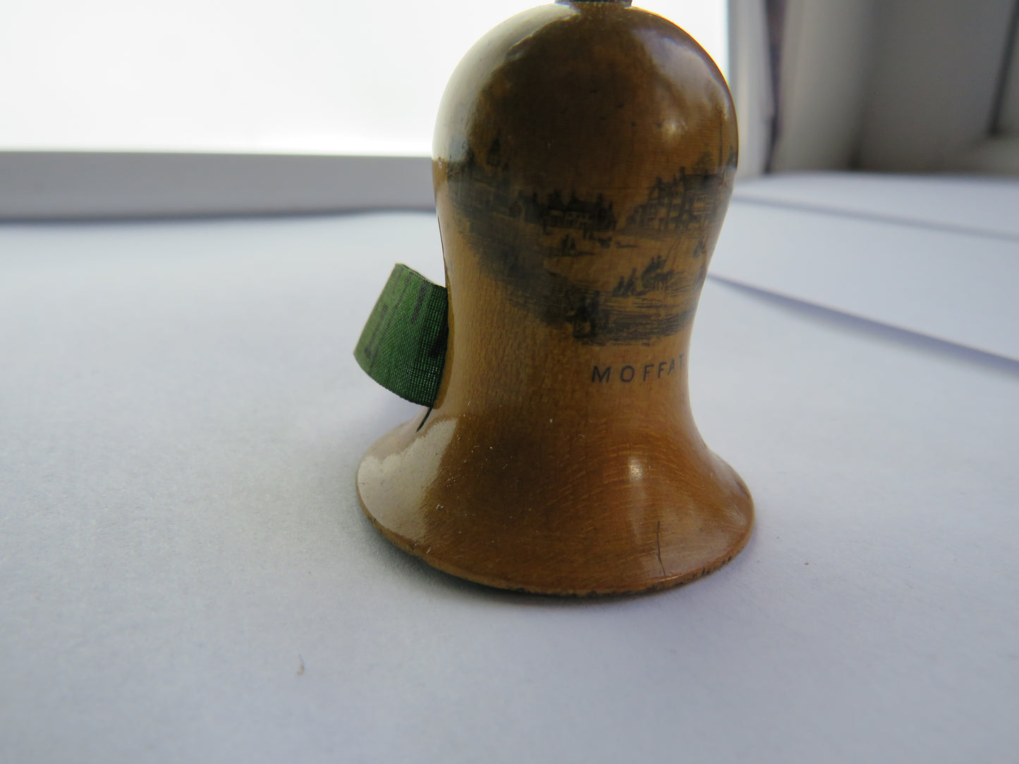 Antique Mauchline Transfer Ware Sewing Tape Measure "Moffat"
