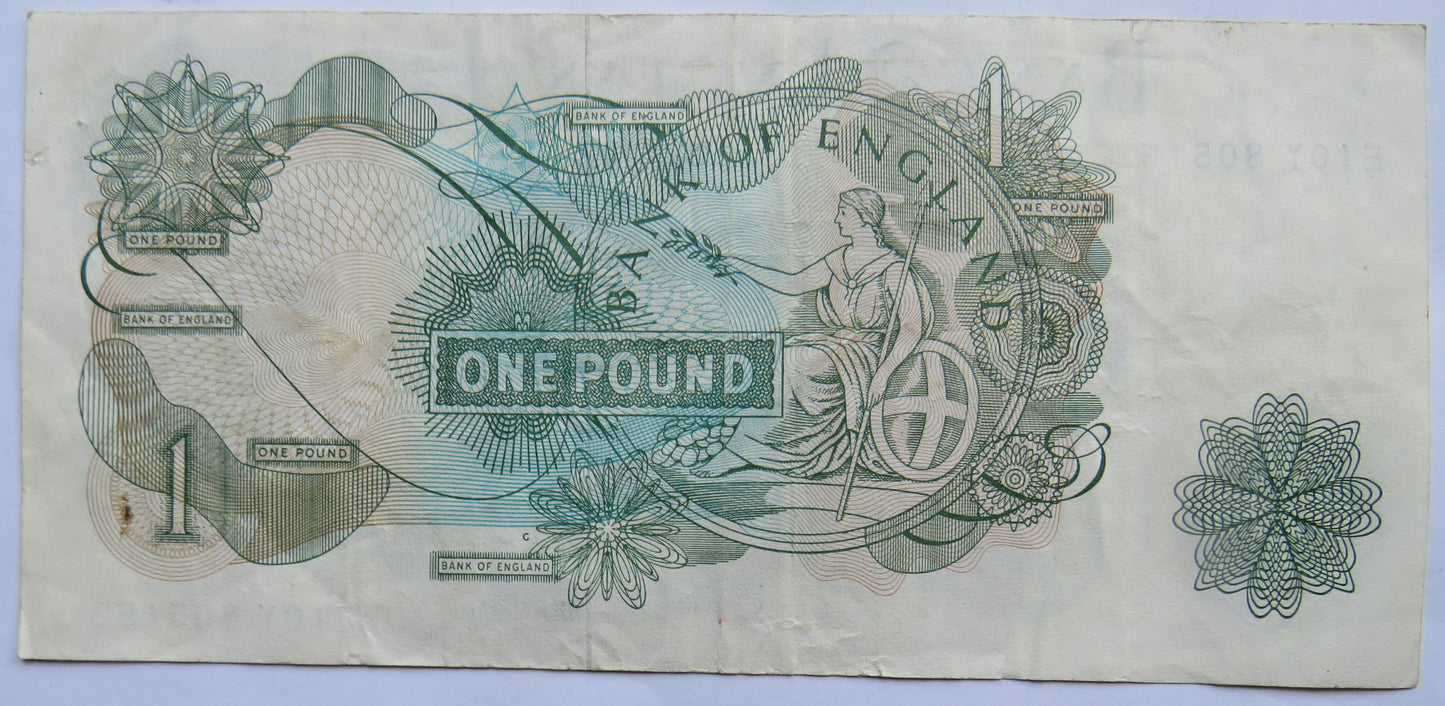 Bank of England £1 One Pound Banknote J.S. Fforde E10Y