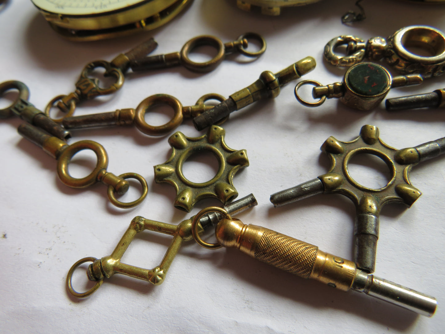 Small Collection of Antique Pocket Watch Parts & Keys