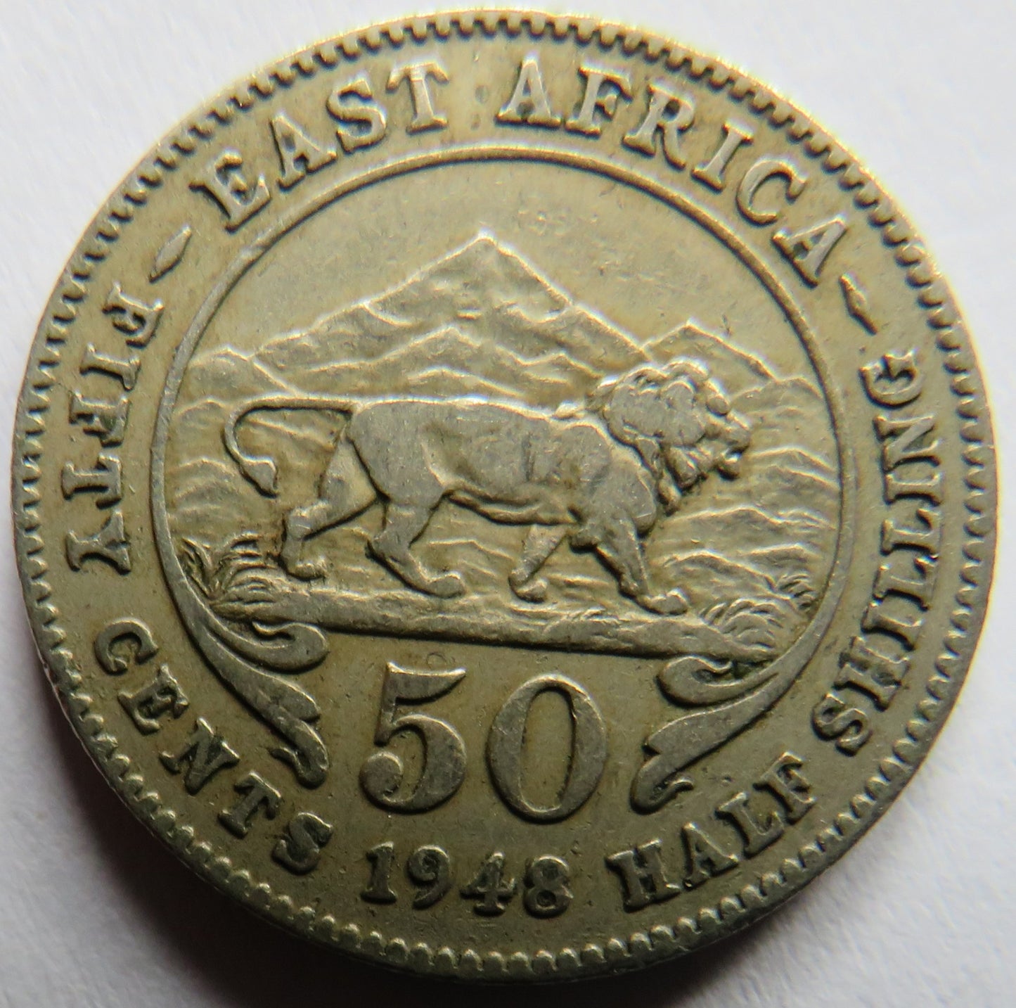 1948 King George VI East Africa 50 Cents Coin