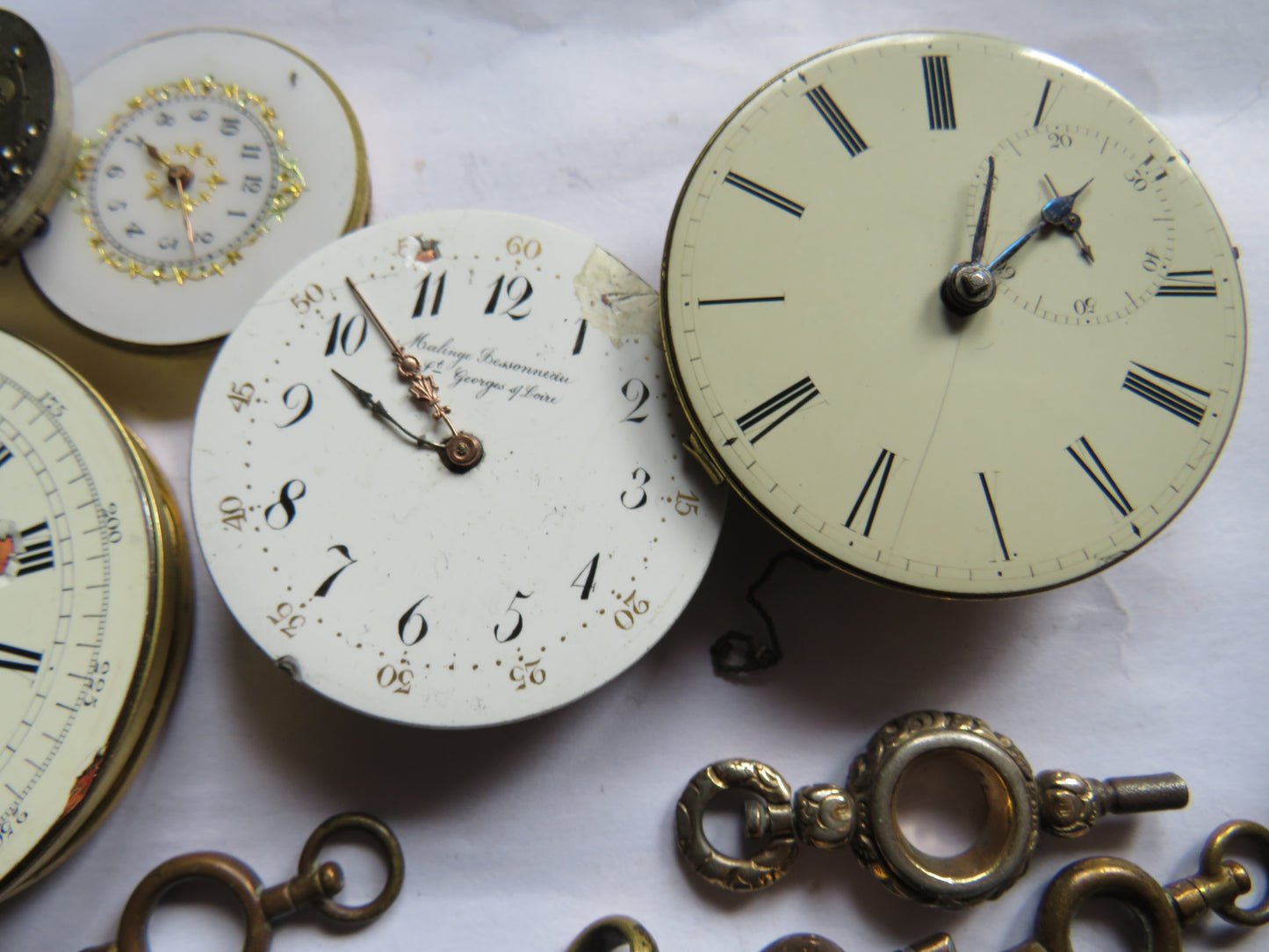 Small Collection of Antique Pocket Watch Parts & Keys