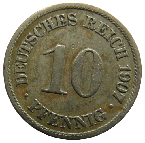 1907-A Germany 10 Pfennig Coin