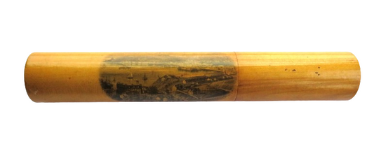 Antique Mauchline Transfer Ware Needle Case "Oban From The South"