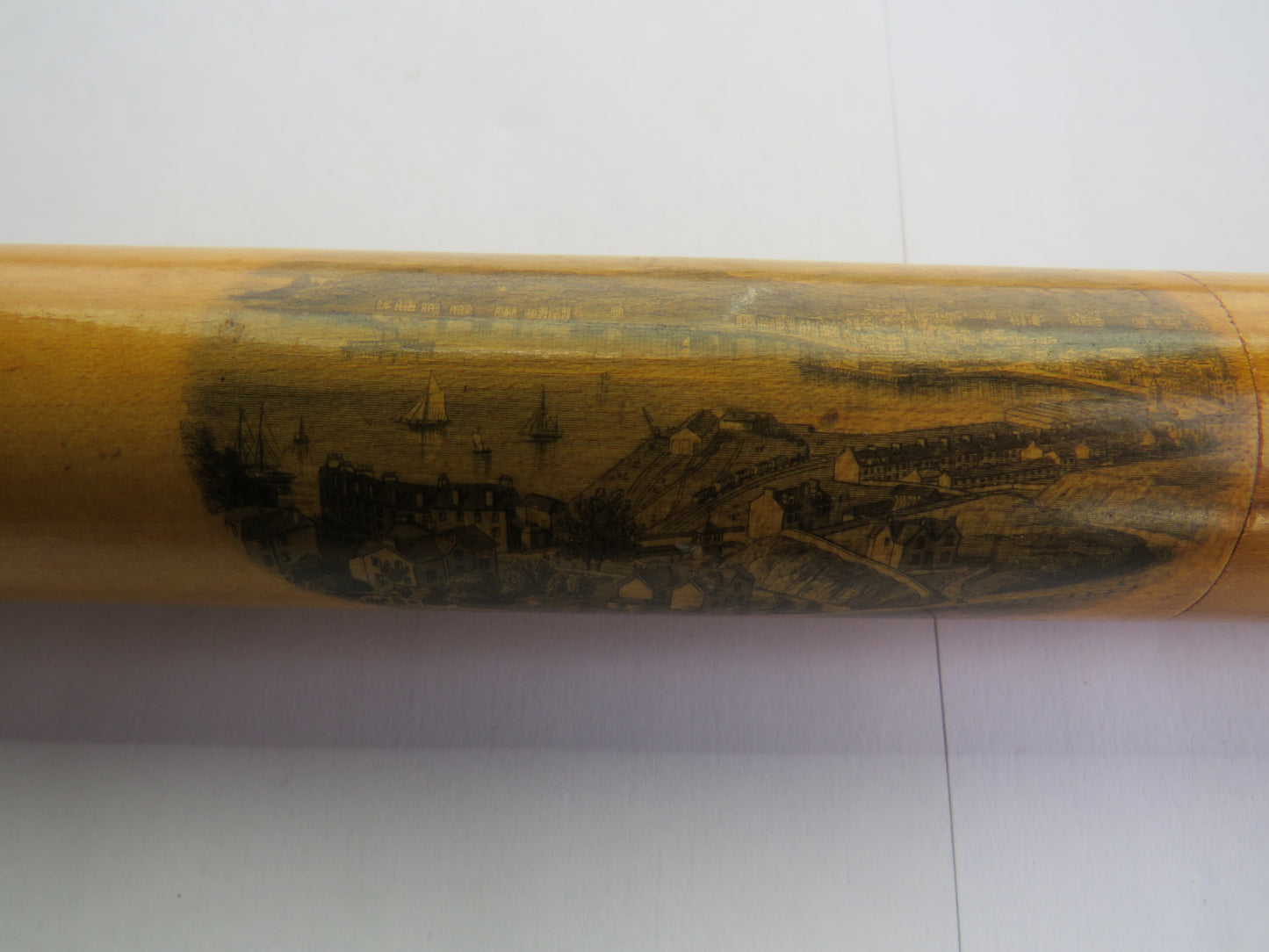 Antique Mauchline Transfer Ware Needle Case "Oban From The South"