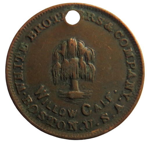 White Brothers & Company Boston U.S.A Willow Calf Token