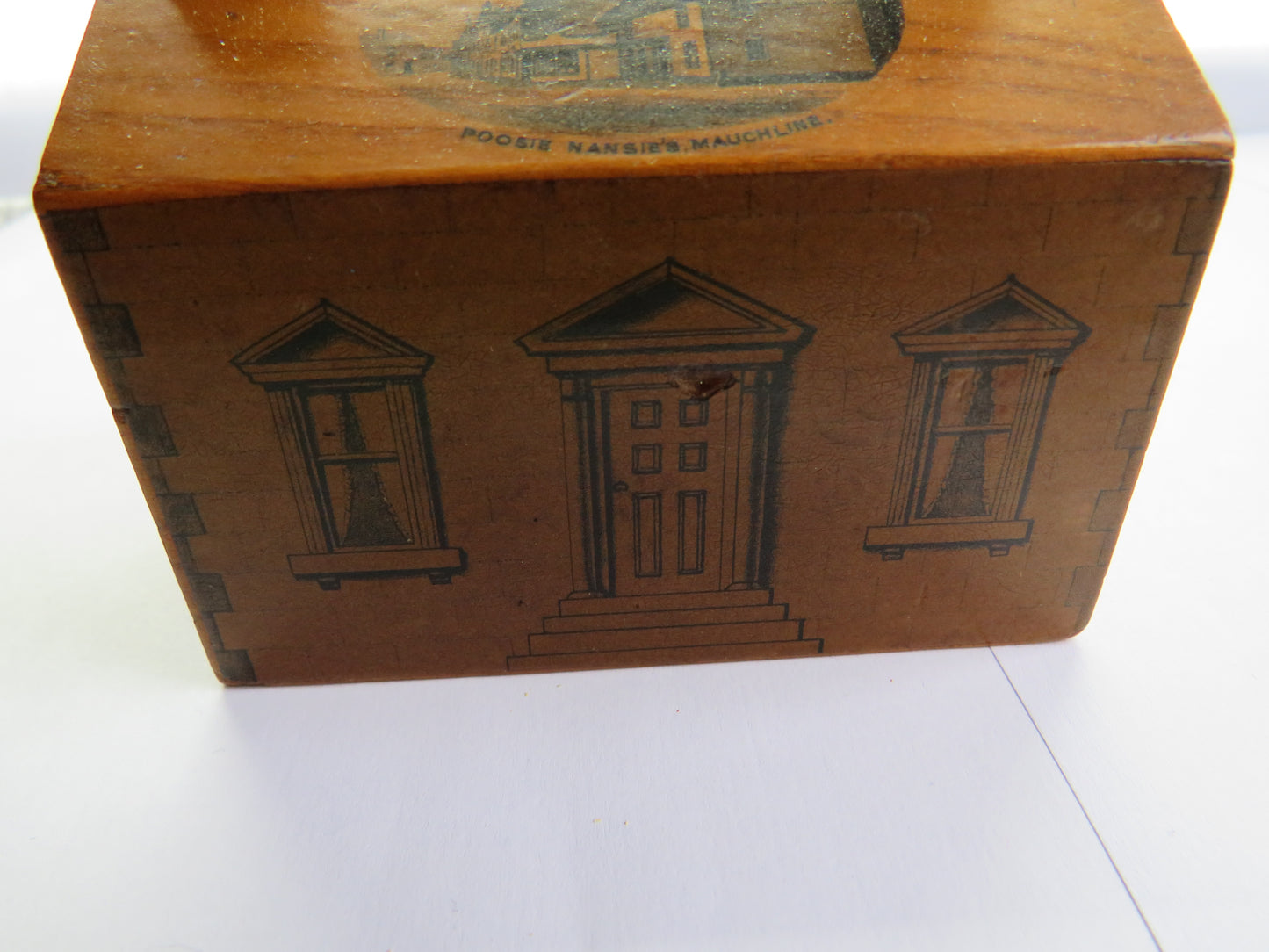 Antique Mauchline Transfer Ware Money Box "Poosie Nansie's Mauchline"