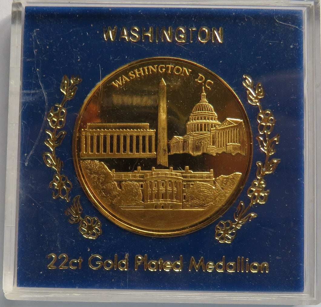 Washington D.C The Great Seal USA Gold Plated Medallion