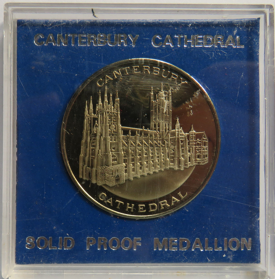 Canterbury Cathedral Solid Proof Cased Medallion