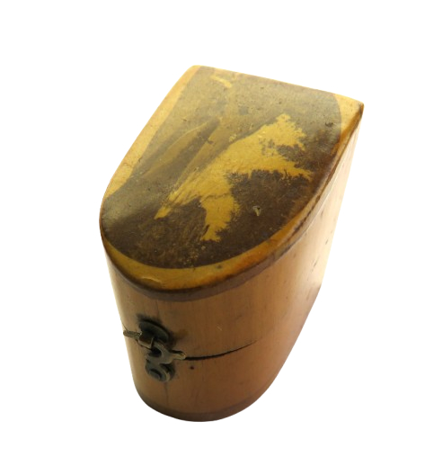Antique Mauchline Ware Thimble Case "Neidpath Castle"