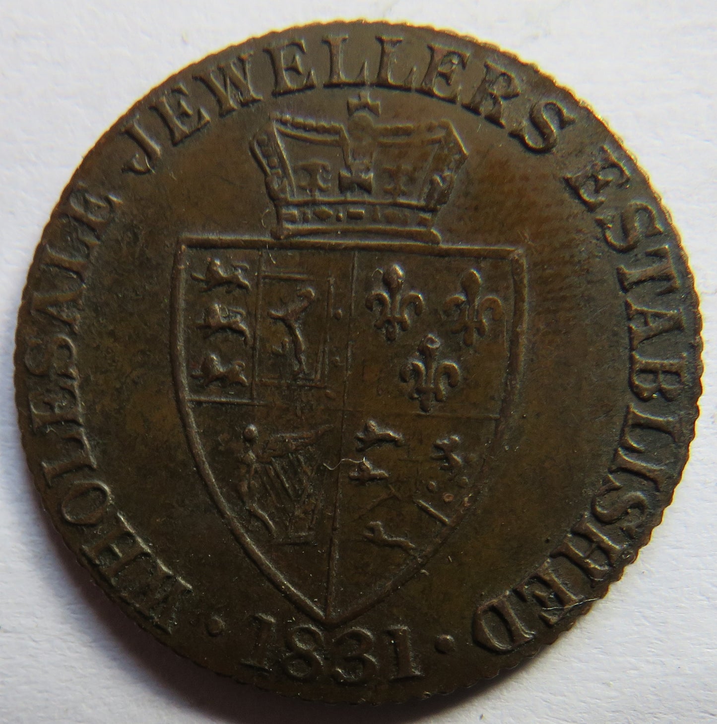 Fattorini & Sons Bradford Jewellers Advertising Token In Style of Gold Guinea