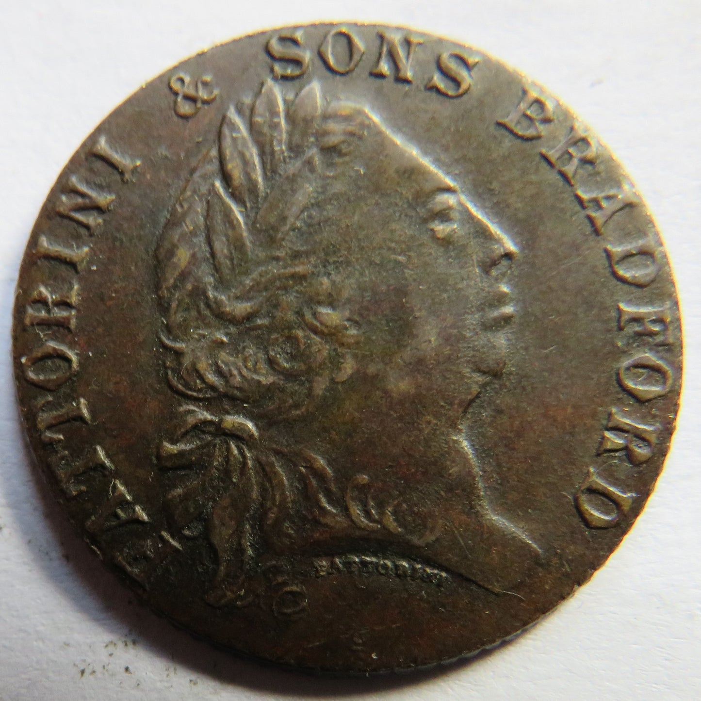 Fattorini & Sons Bradford Jewellers Advertising Token In Style of Gold Guinea