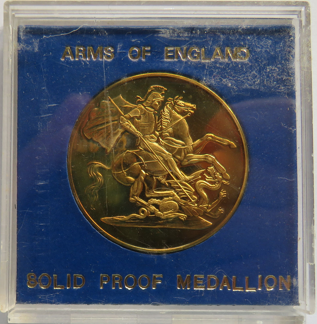 The Arms of England Solid Proof Medallion